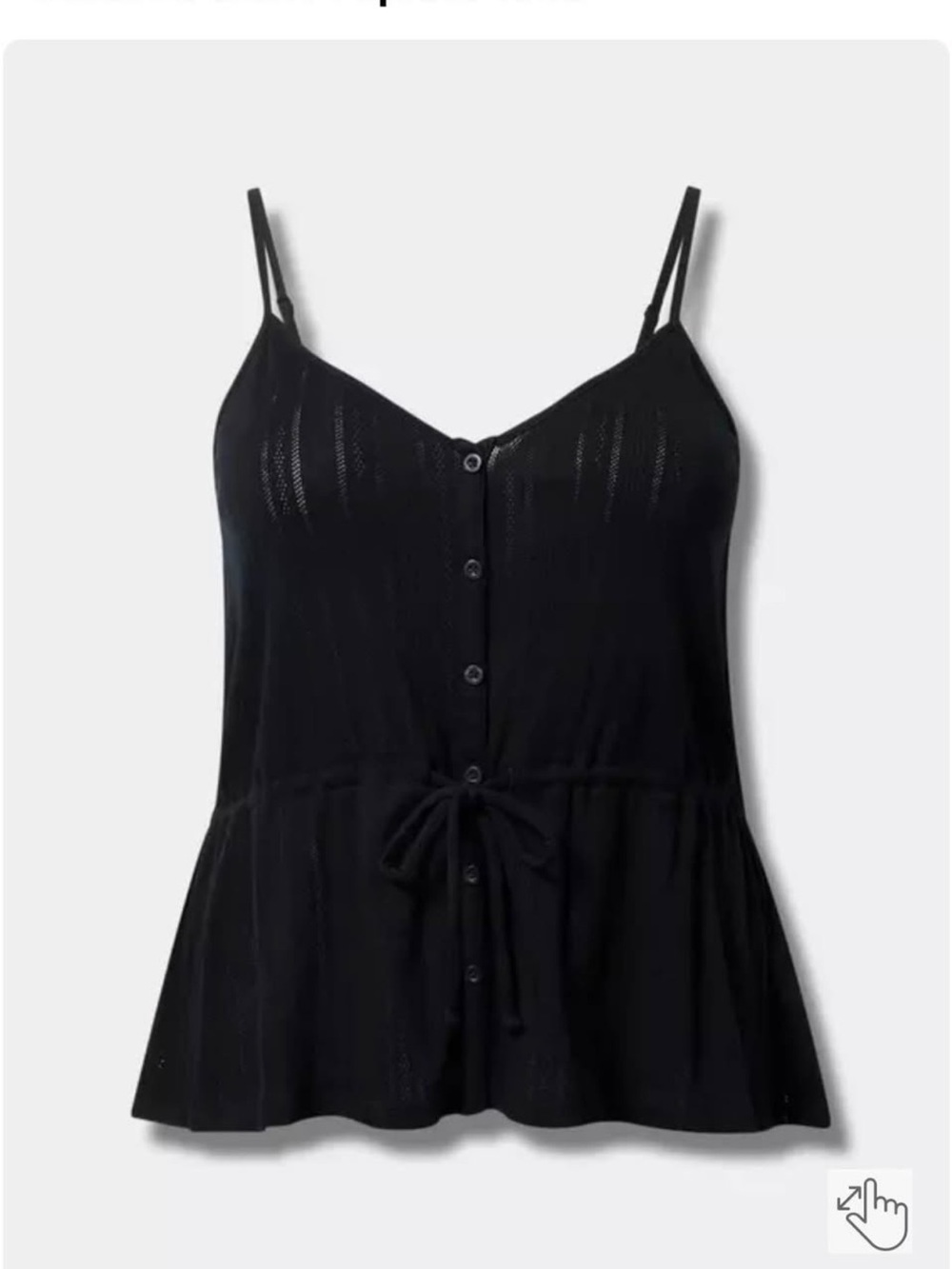 torrid NWT Black Button-Front Tie-Waist Cami